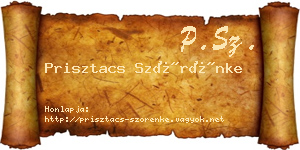 Prisztacs Szörénke névjegykártya